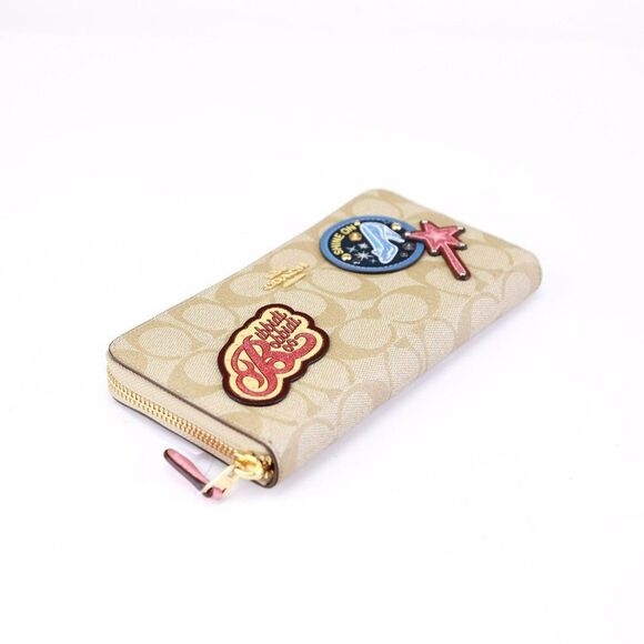 NWT Coach Disney Patches Zip Wallet Signature Light Khaki - Picture 6 of 10
